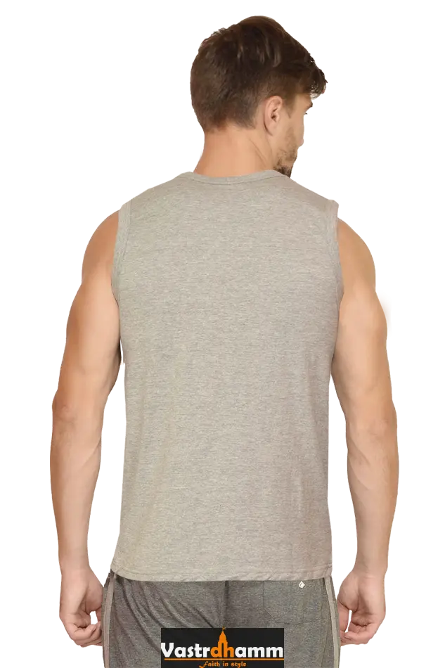 Hanuman Mighty Devotee Round Neck Sleeveless T-Shirts for Men Vastrdhamm