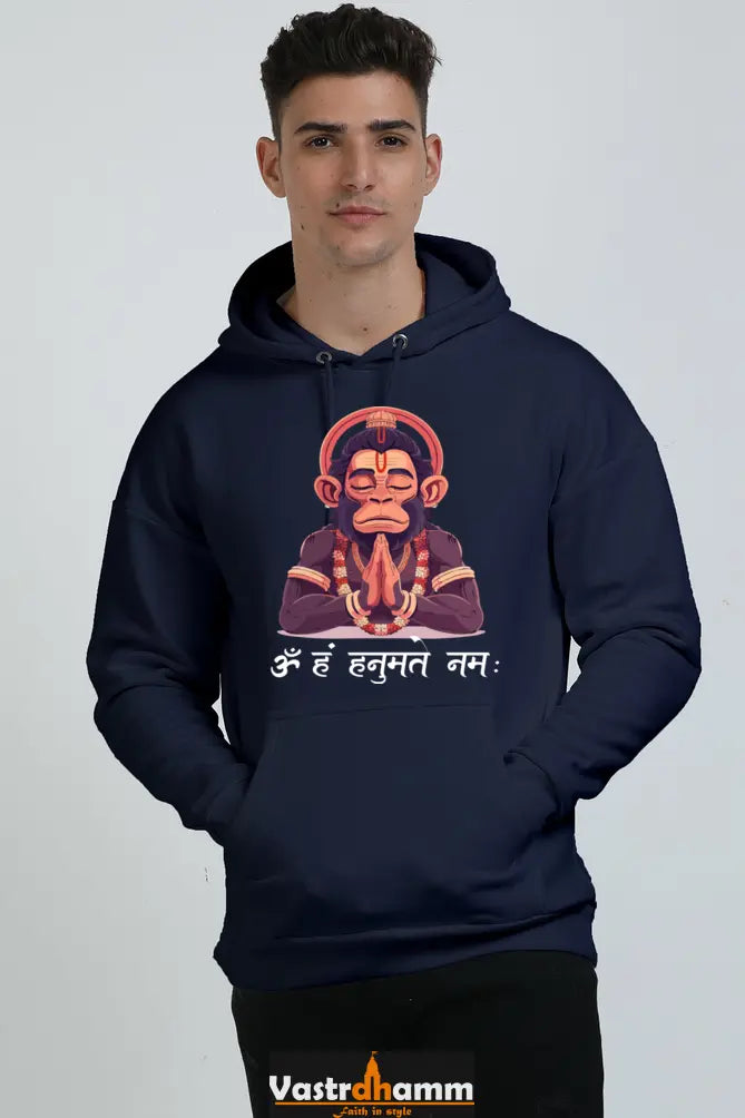 Hanuman Motivational Oversized Hooded Sweatshirt T-Shirts for Men Vastrdhamm