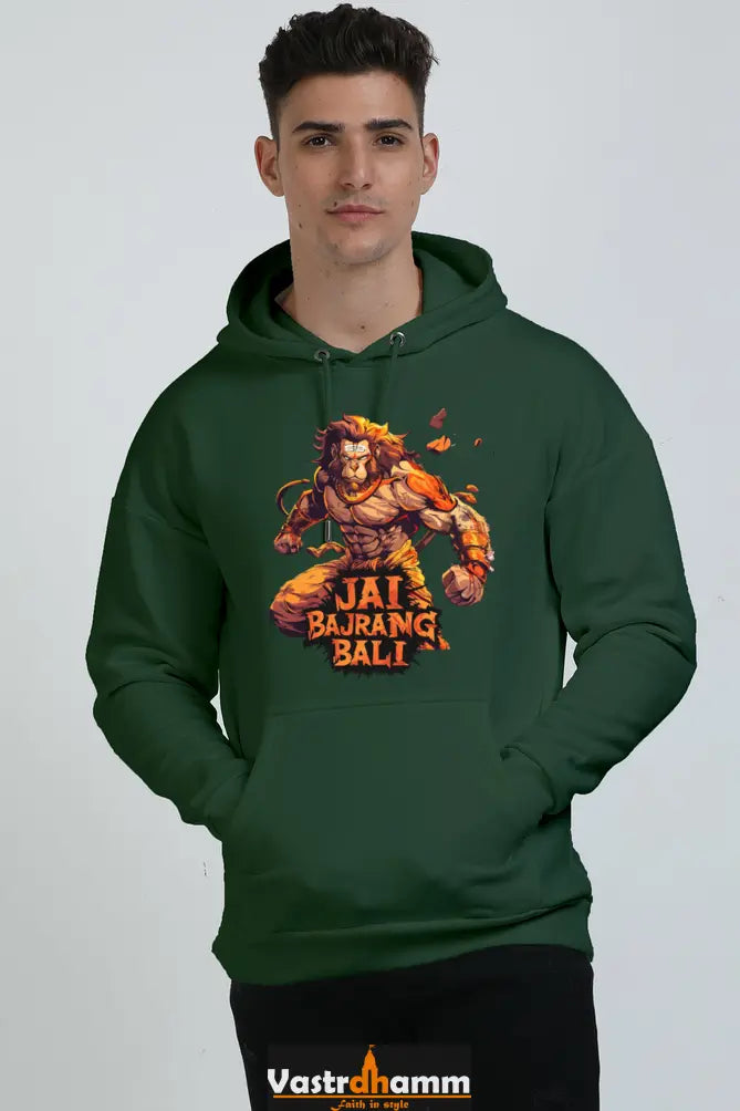 Hanuman Mountain Lifter Oversized Hooded Sweatshirt T-Shirts for Men Vastrdhamm