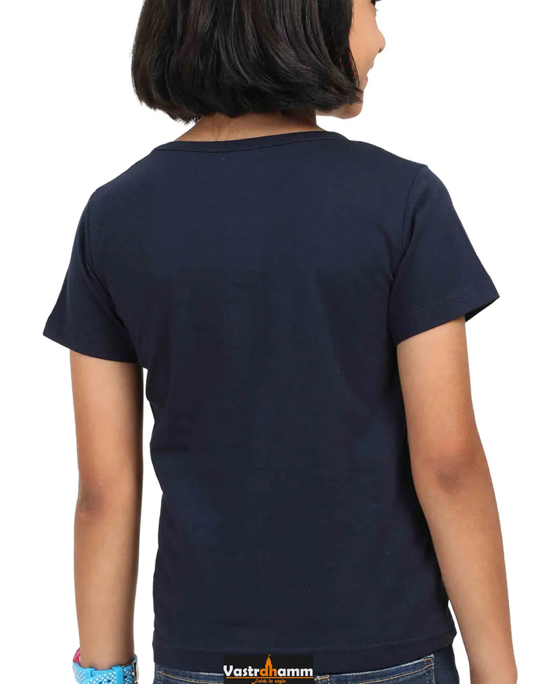 Hanuman Strength Round Neck Half Sleeve Classic T-Shirts for Girl Vastrdhamm