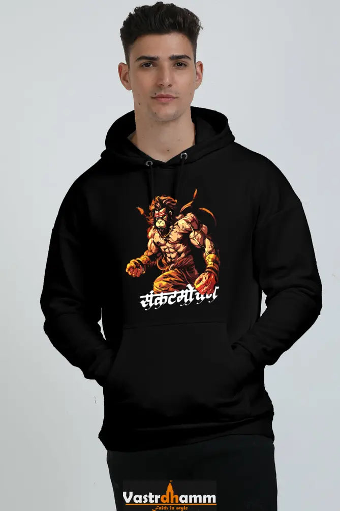 Hanuman Super Strength Oversized Hooded Sweatshirt T-Shirts for Men Vastrdhamm