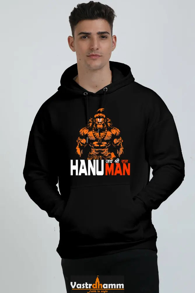 Hanuman Unyielding Strength Oversized Hooded Sweatshirt T-Shirts for Men Vastrdhamm