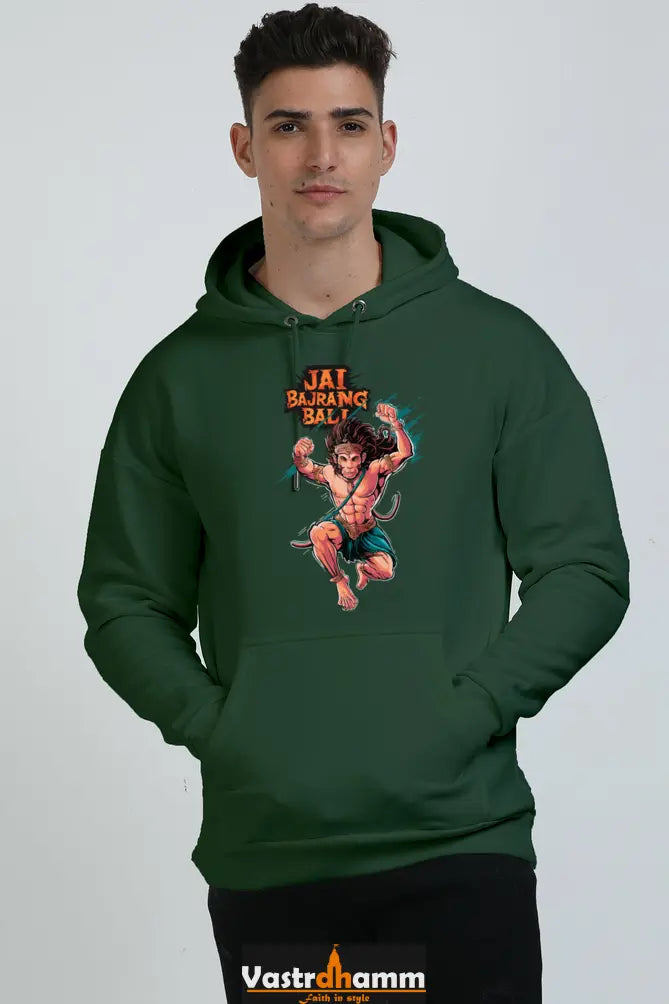 Hanuman Valor Oversized Hooded Sweatshirt T-Shirts for Men Vastrdhamm