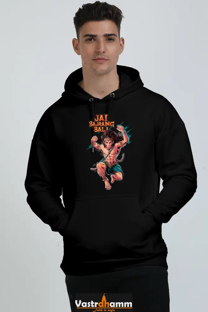 Hanuman Valor Oversized Hooded Sweatshirt T-Shirts for Men Vastrdhamm