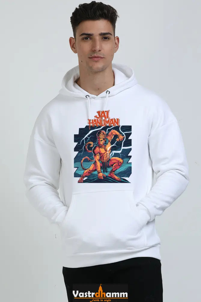Hanuman Valor Unleashed Oversized Hooded Sweatshirt T-Shirts for Men Vastrdhamm