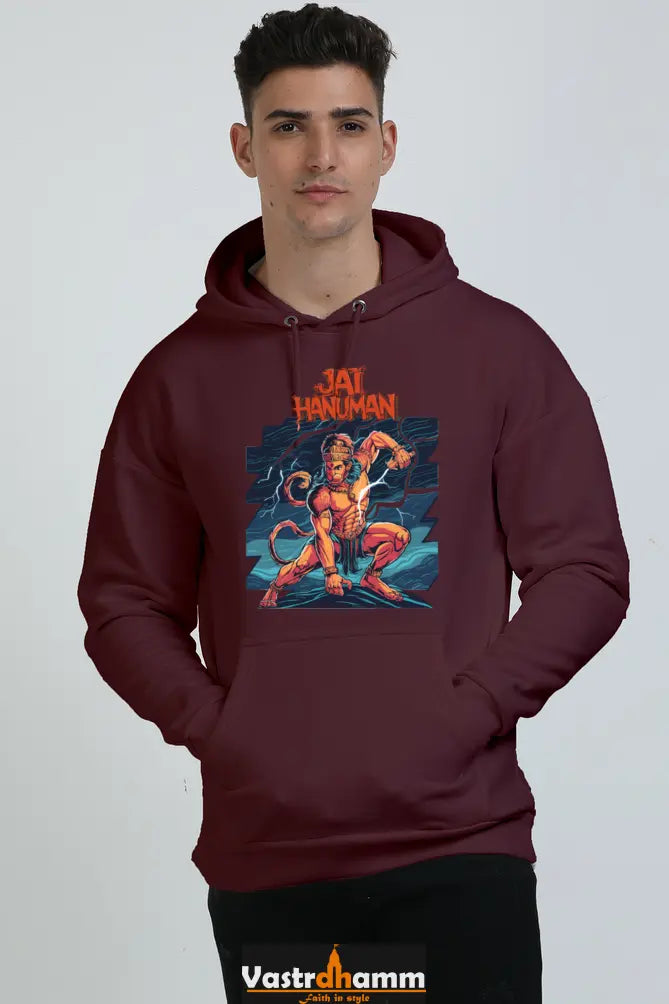 Hanuman Valor Unleashed Oversized Hooded Sweatshirt T-Shirts for Men Vastrdhamm