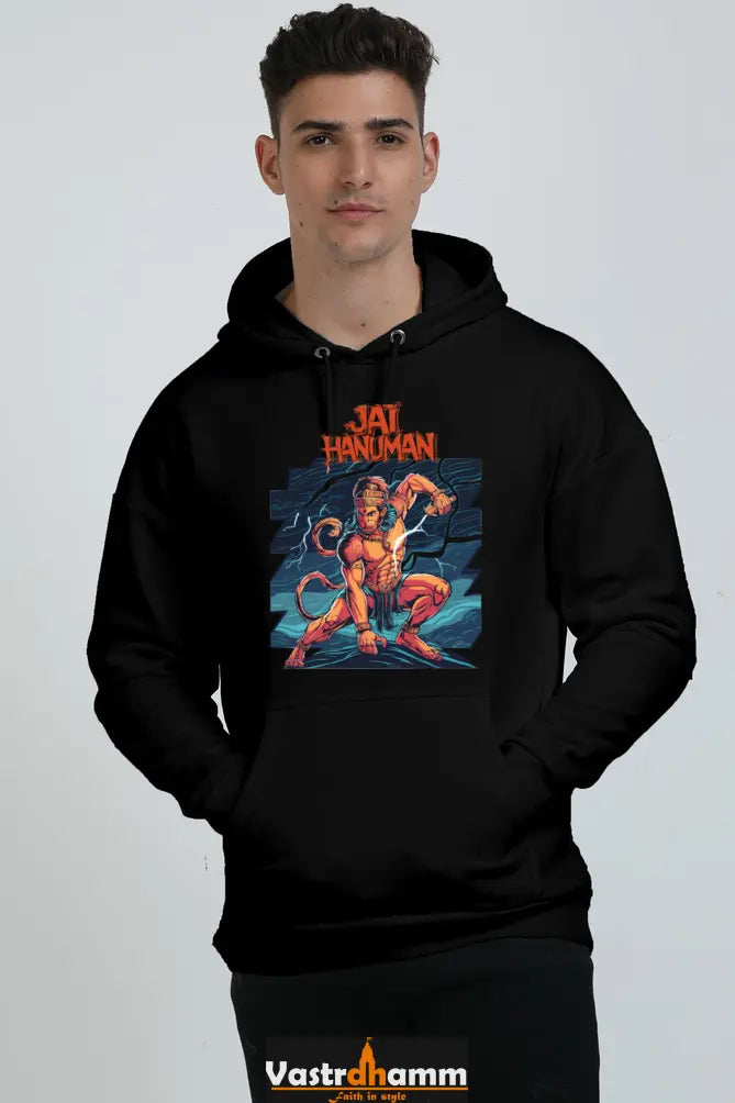 Hanuman Valor Unleashed Oversized Hooded Sweatshirt T-Shirts for Men Vastrdhamm