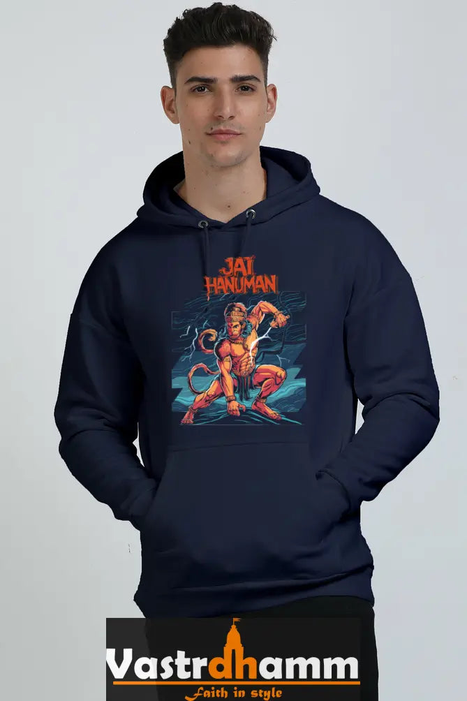 Hanuman Valor Unleashed Oversized Hooded Sweatshirt T-Shirts for Men Vastrdhamm