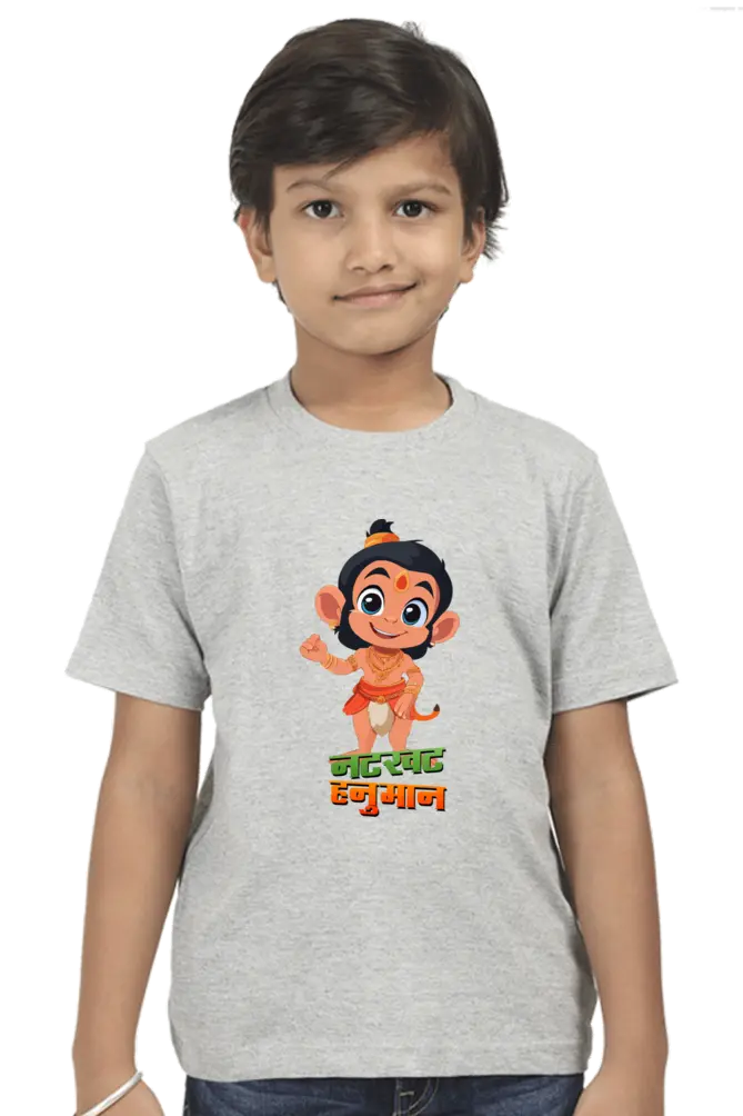 Hanuman Warrior Spirit Round Neck Half Sleeve Classic T-Shirts for Boy Vastrdhamm