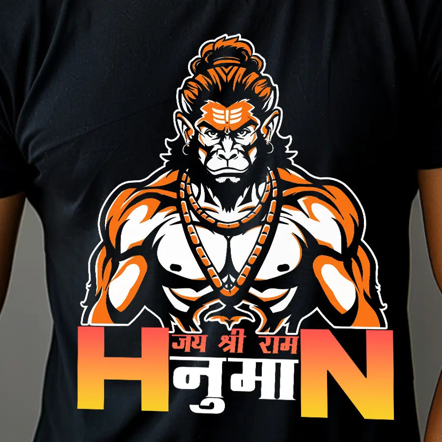 Hanuman Strength Beyond Body T-Shirt | Regular Fit Vastrdhamm
