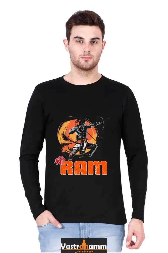 Heroic Ram Ji Round Neck Full Sleeve T-Shirt For Men Vastrdhamm