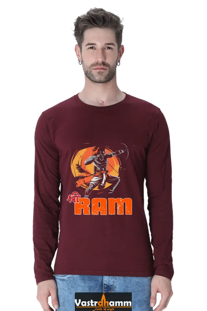 Heroic Ram Ji Round Neck Full Sleeve T-Shirt For Men Vastrdhamm