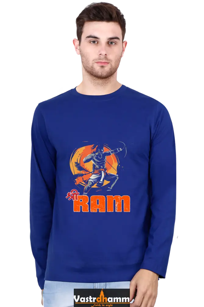 Heroic Ram Ji Round Neck Full Sleeve T-Shirt For Men Vastrdhamm