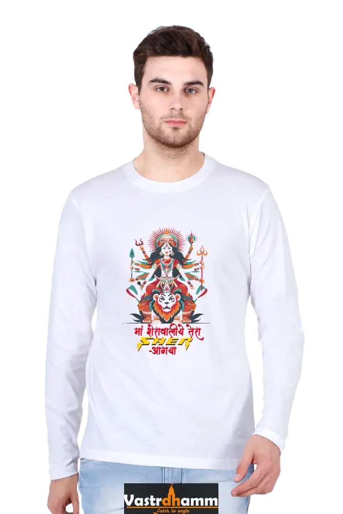 Invincible Maa Durga Ji Round Neck Full Sleeve Vastrdhamm