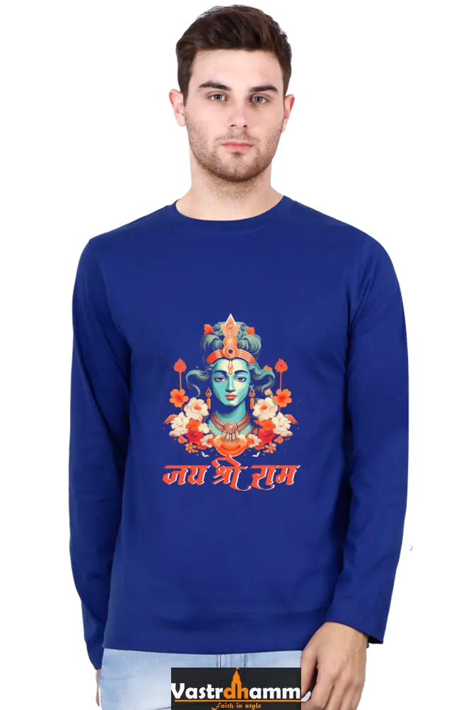 Invincible Ram JiRound Neck Full Sleeve T-Shirt For Men Vastrdhamm