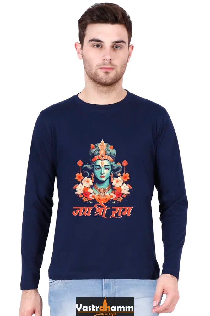 Invincible Ram JiRound Neck Full Sleeve T-Shirt For Men Vastrdhamm