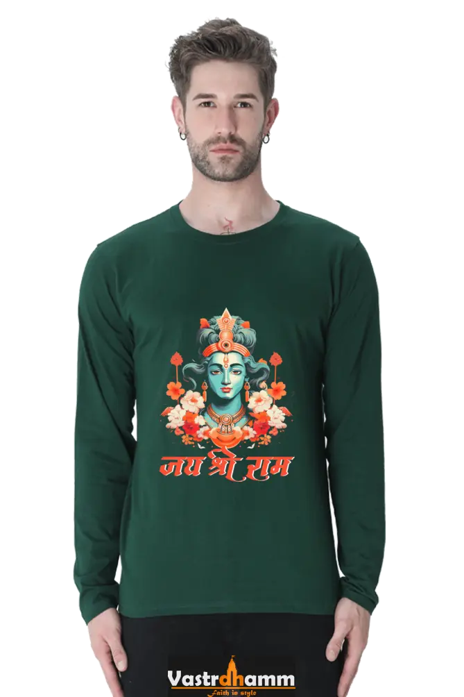 Invincible Ram JiRound Neck Full Sleeve T-Shirt For Men Vastrdhamm