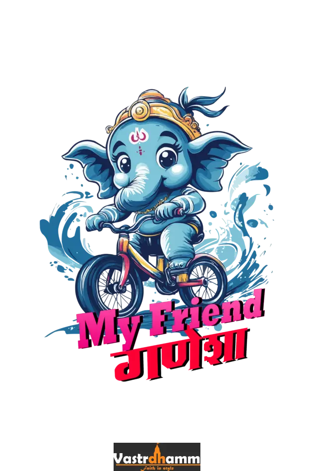 Jai Ganesha Blessings Round Neck Half Sleeve Classic T-Shirts for Girl Vastrdhamm