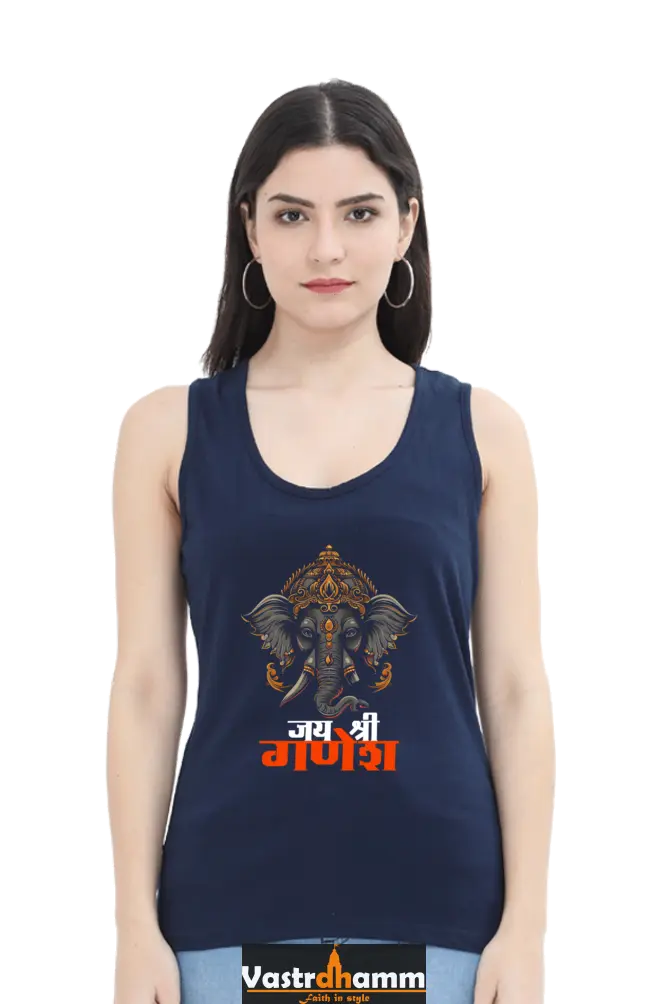 Jai Ganesha BlessingsTank Top T-Shirts for Women Vastrdhamm
