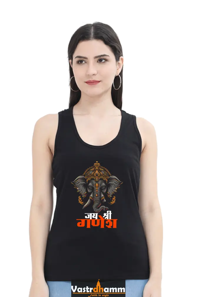 Jai Ganesha BlessingsTank Top T-Shirts for Women Vastrdhamm
