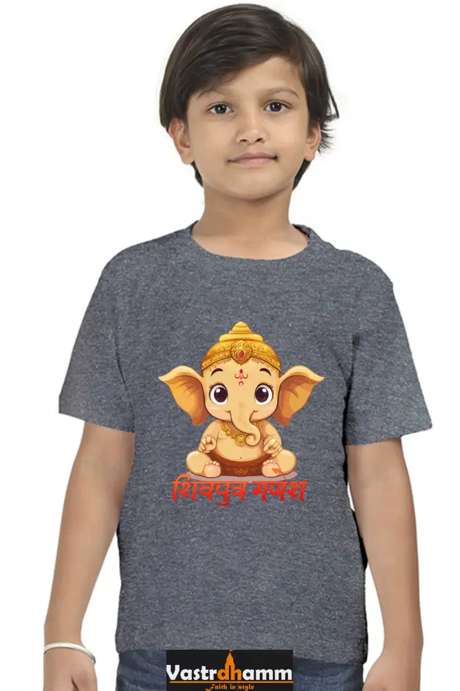 Jai Ganesha Glory Round Neck Half Sleeve Classic T-Shirts for Boy Vastrdhamm