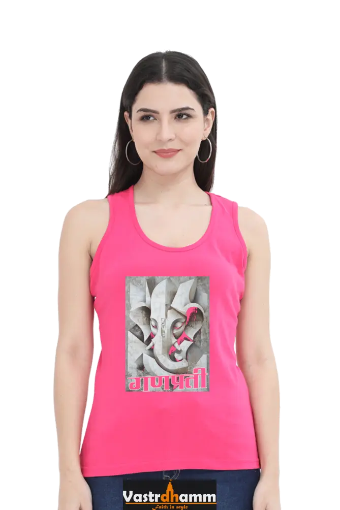 Jai Ganesha GloryTank Top T-Shirts for Women Vastrdhamm