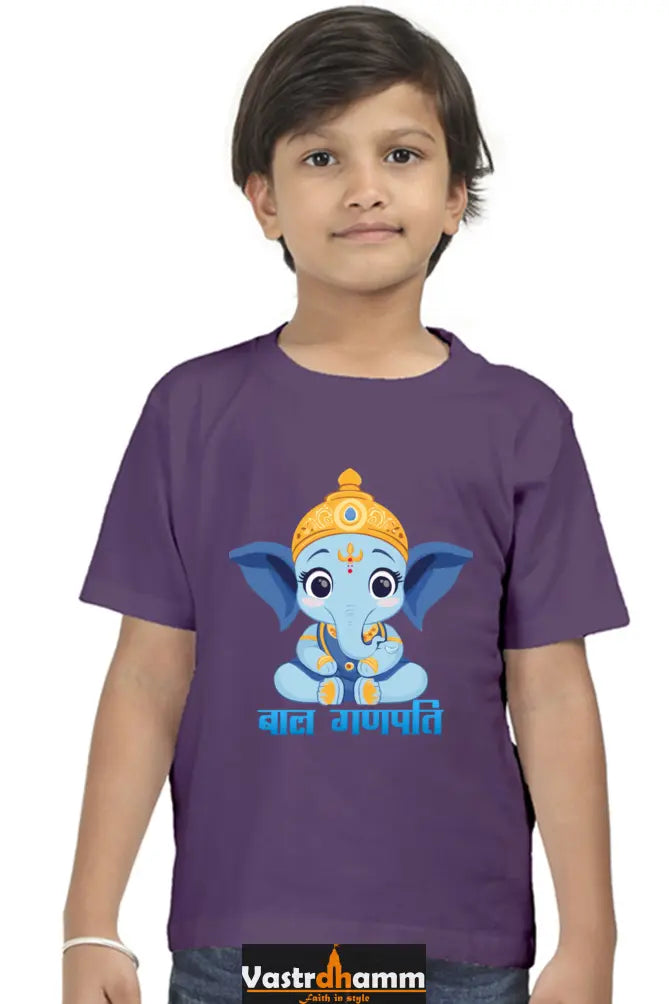 Jai Ganesha Power Round Neck Half Sleeve Classic T-Shirts for Boy Vastrdhamm