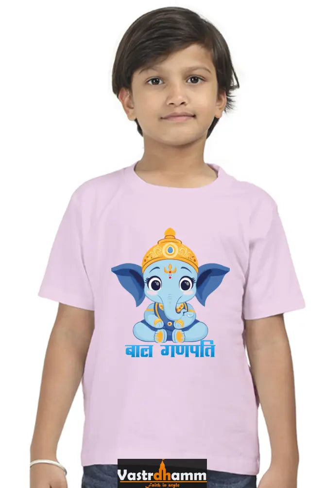 Jai Ganesha Power Round Neck Half Sleeve Classic T-Shirts for Boy Vastrdhamm