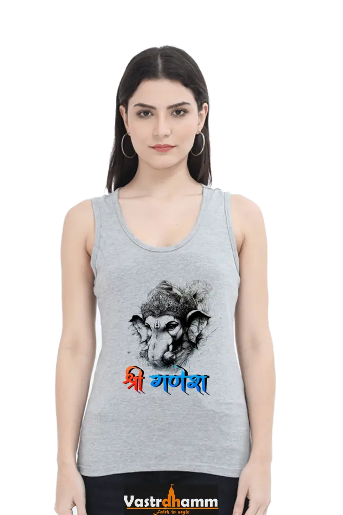 Jai Ganesha PowerTank Top T-Shirts for Women Vastrdhamm