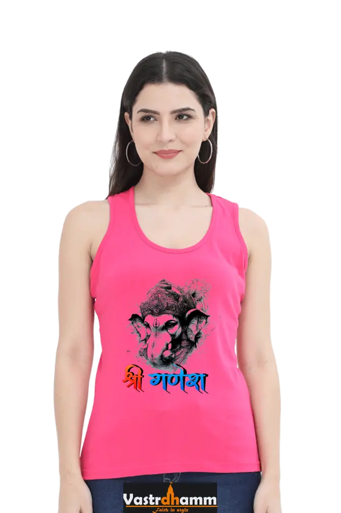 Jai Ganesha PowerTank Top T-Shirts for Women Vastrdhamm