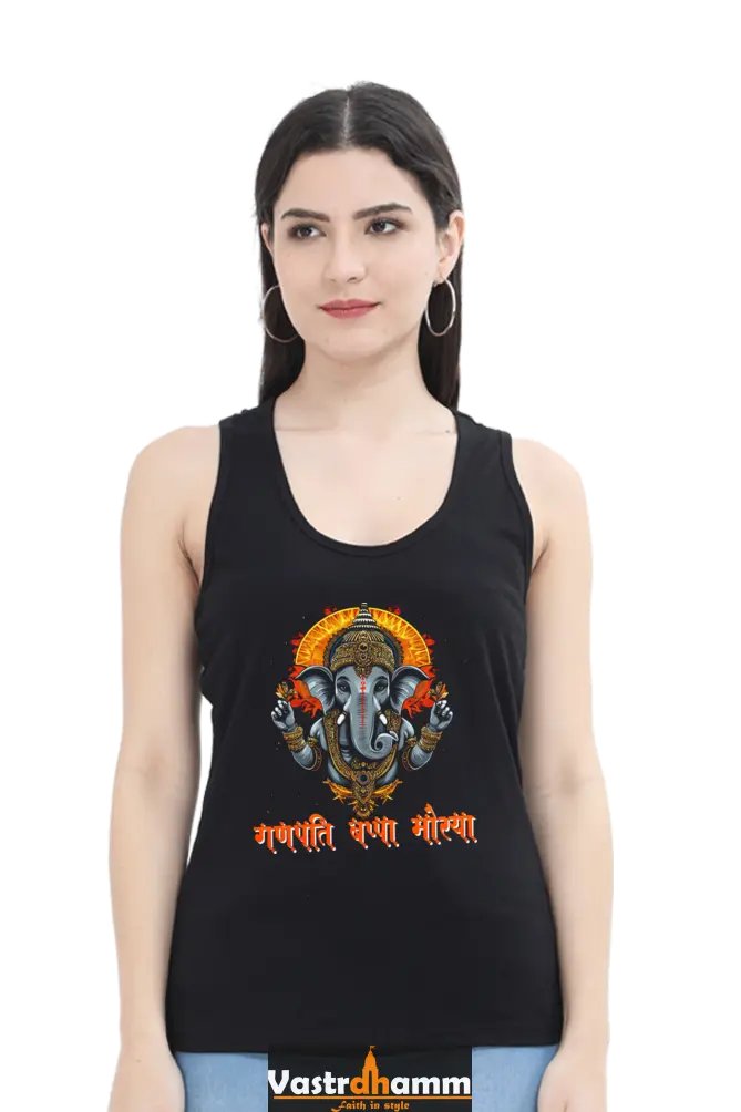 Jai Ganesha ProtectorTank Top T-Shirts for Women Vastrdhamm