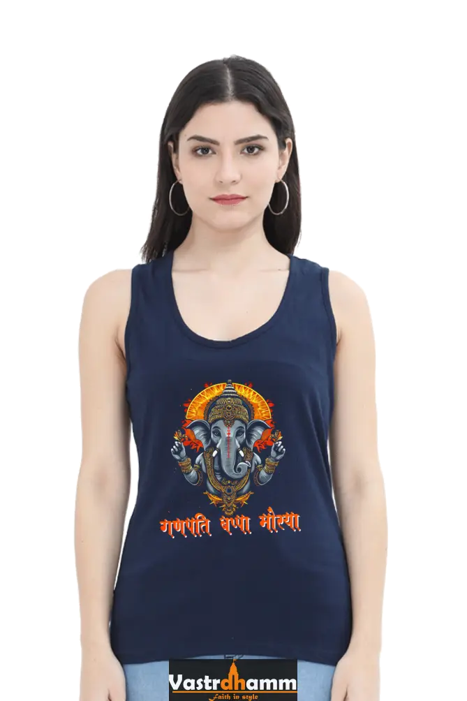 Jai Ganesha ProtectorTank Top T-Shirts for Women Vastrdhamm
