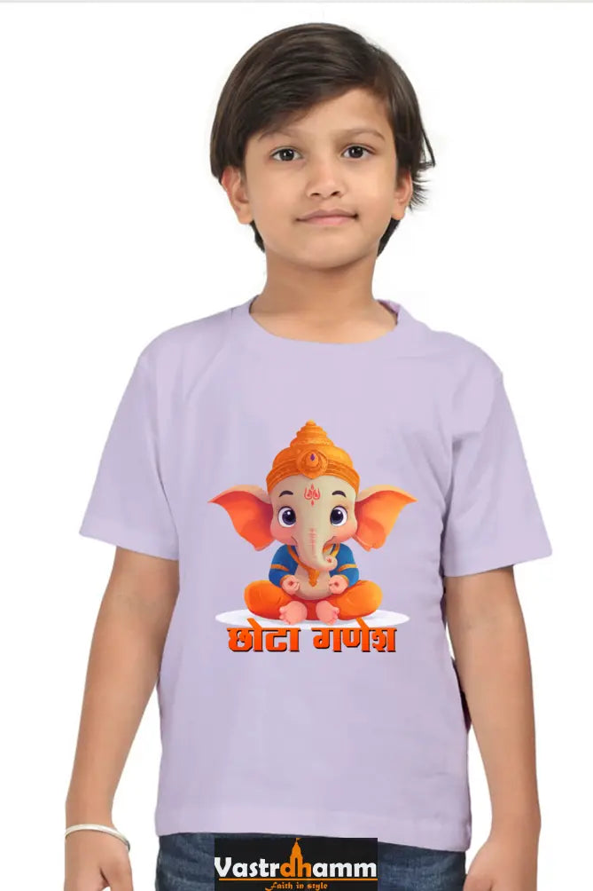 Jai Ganesha Spirit Round Neck Half Sleeve Classic T-Shirts for Boy Vastrdhamm