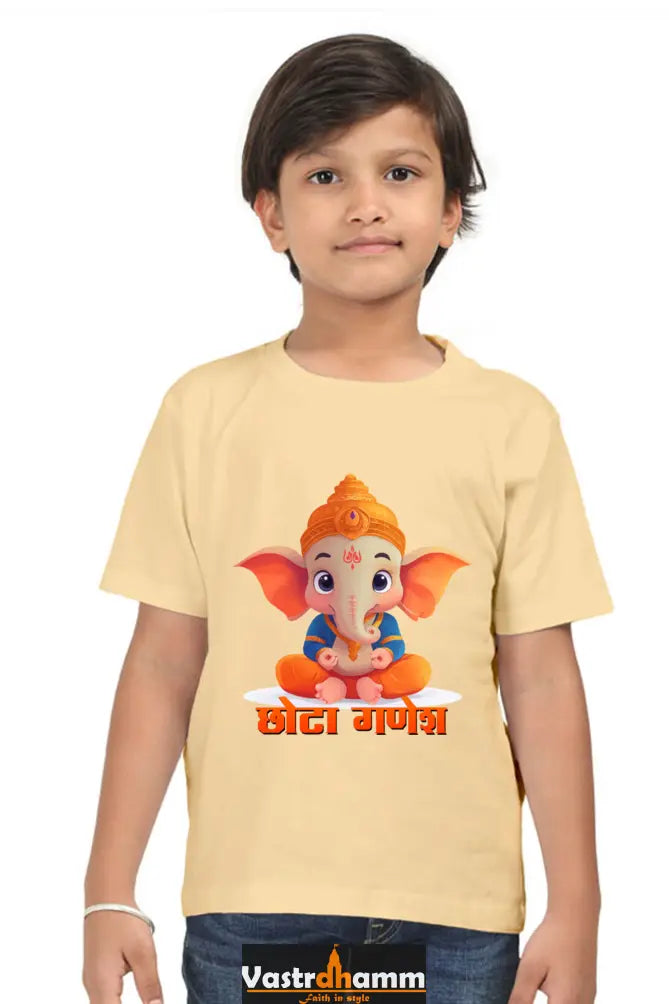 Jai Ganesha Spirit Round Neck Half Sleeve Classic T-Shirts for Boy Vastrdhamm