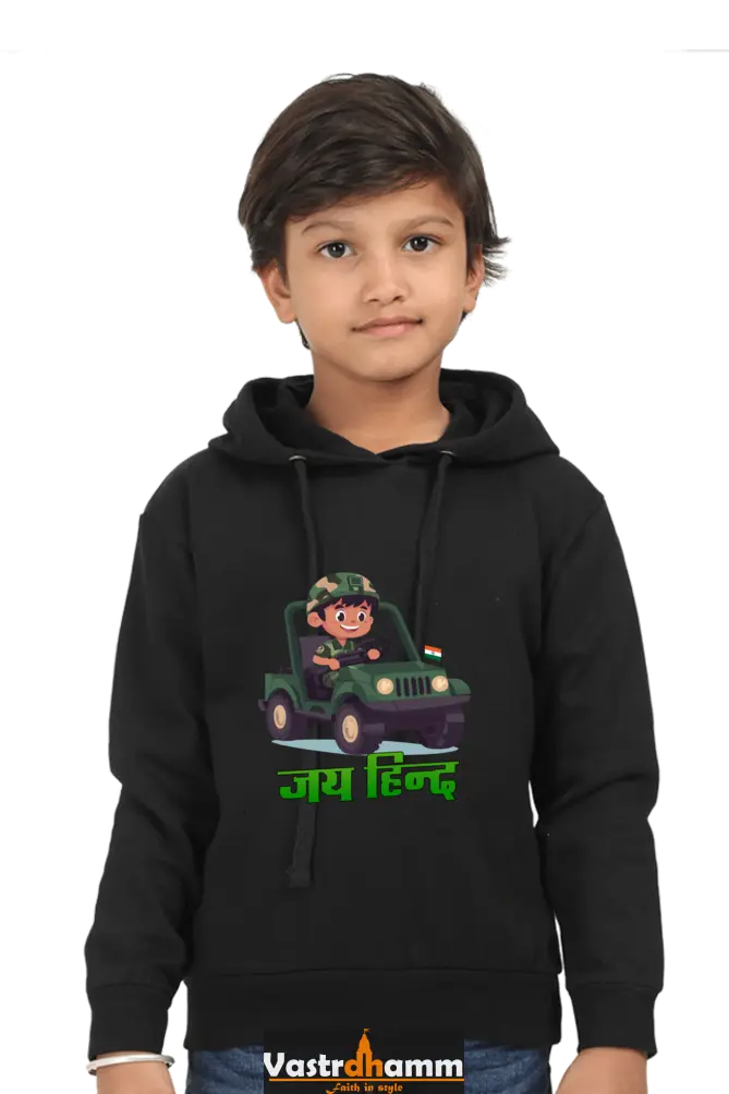Jai Hind Hoodie Sweatshirt T-Shirt for Boys Vastrdhamm