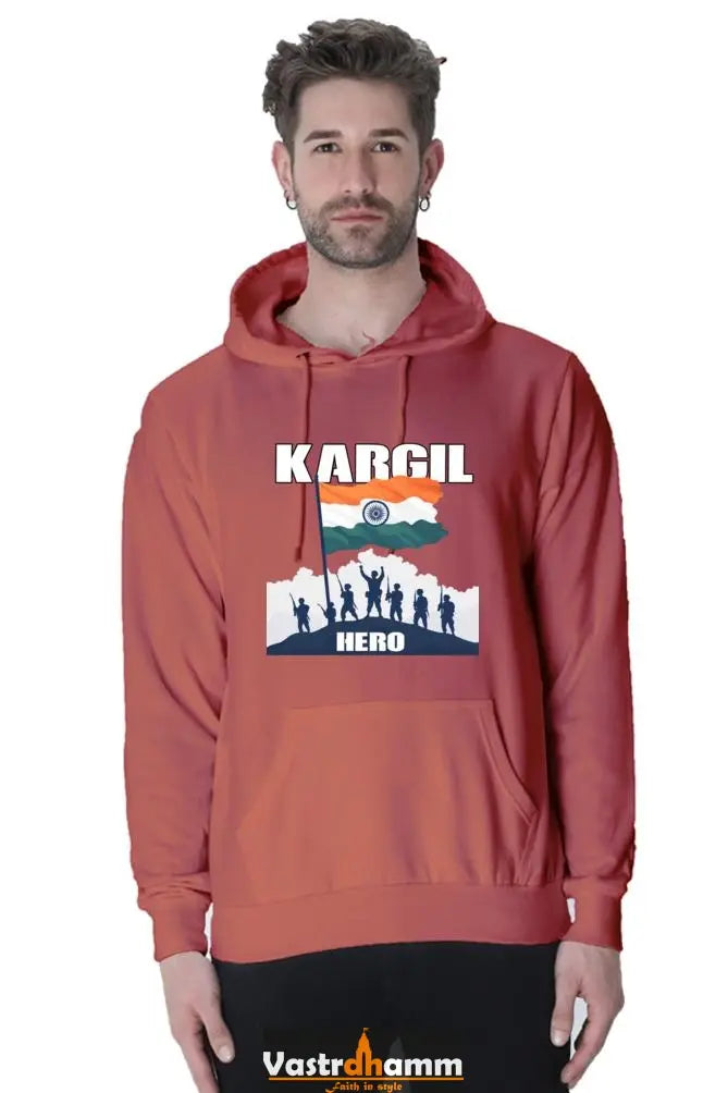 Kargil Hero: Braveheart Tribute Hoodie Sweatshirt T-Shirts for Men Vastrdhamm