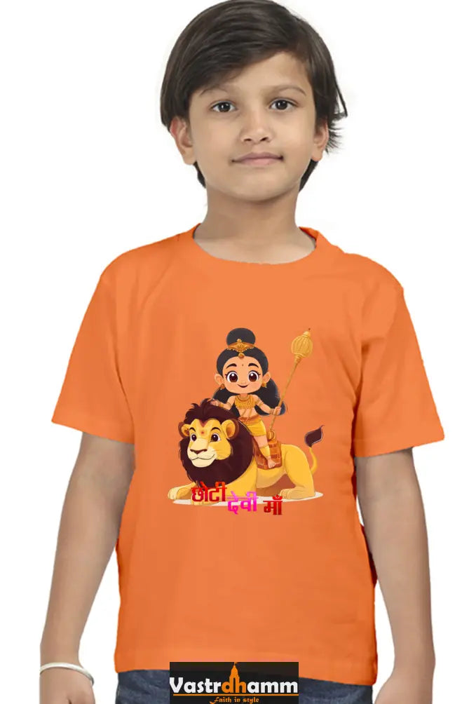 Maa Durga Power Round Neck Half Sleeve Classic T-Shirts for Boy Vastrdhamm