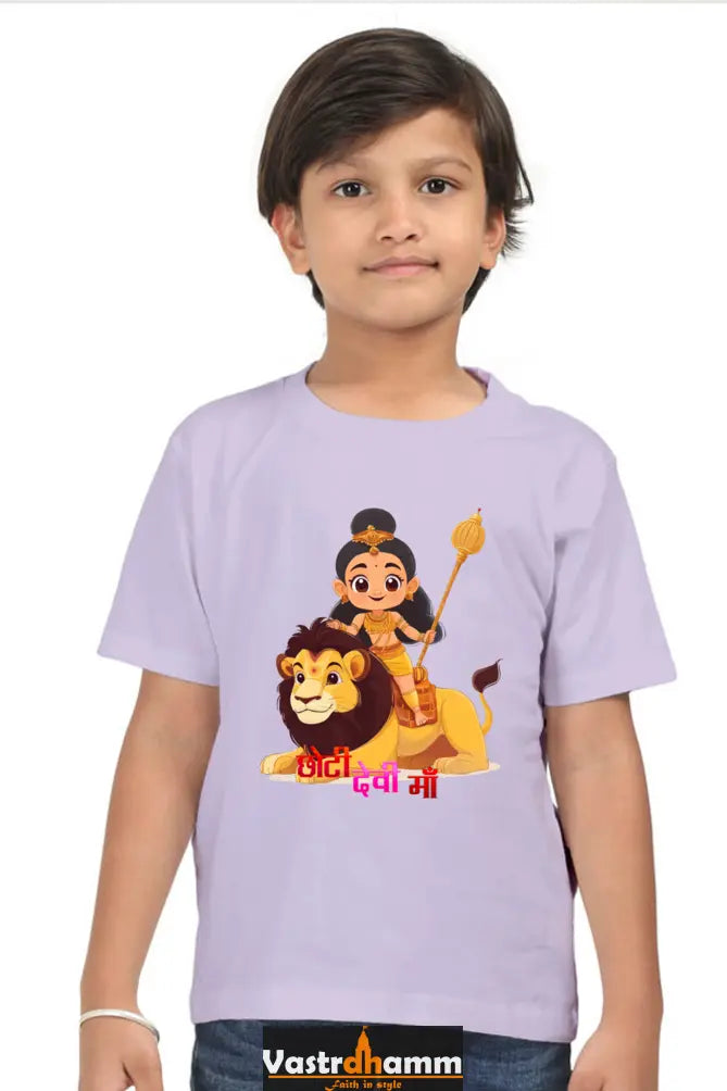 Maa Durga Power Round Neck Half Sleeve Classic T-Shirts for Boy Vastrdhamm