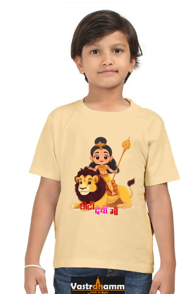 Maa Durga Power Round Neck Half Sleeve Classic T-Shirts for Boy Vastrdhamm