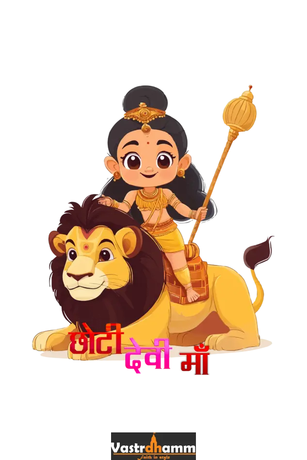 Maa Durga Power Round Neck Half Sleeve Classic T-Shirts for Girl Vastrdhamm