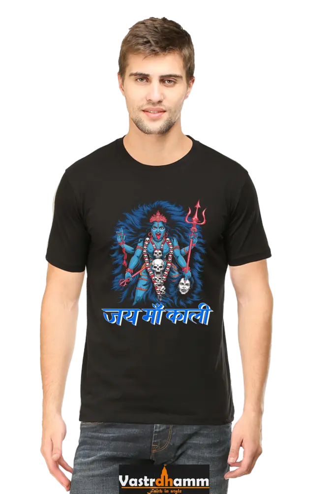 Maa Durga Spirit Round Neck Half Sleeve Classic T-Shirts for Men Vastrdhamm