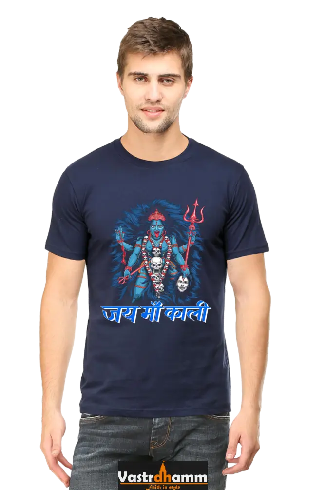 Maa Durga Spirit Round Neck Half Sleeve Classic T-Shirts for Men Vastrdhamm