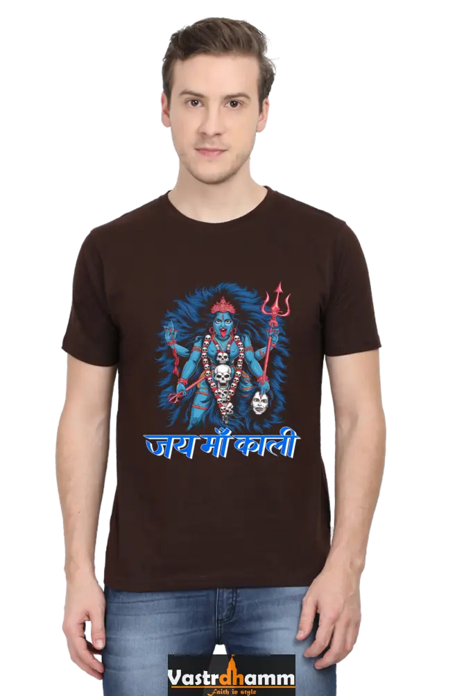 Maa Durga Spirit Round Neck Half Sleeve Classic T-Shirts for Men Vastrdhamm