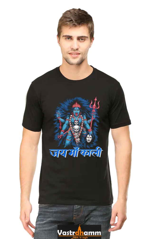 Maa Durga Spirit Round Neck Half Sleeve Classic T-Shirts for Men Vastrdhamm