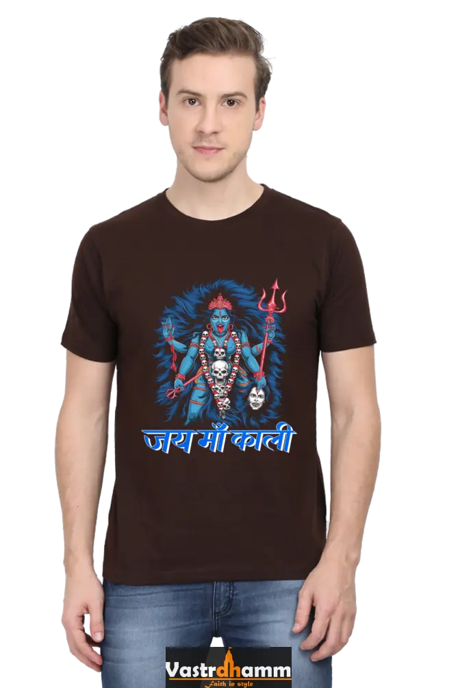 Maa Durga Spirit Round Neck Half Sleeve Classic T-Shirts for Men Vastrdhamm