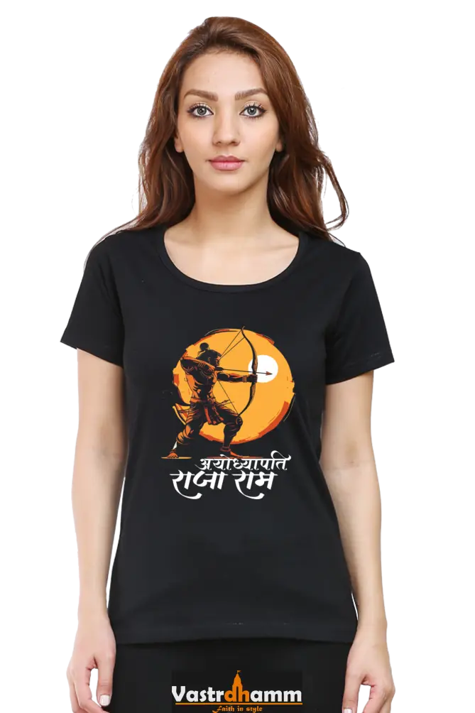 Ram Ji Bhakti Round Neck Half Sleeve Classic T-Shirts for Women Vastrdhamm