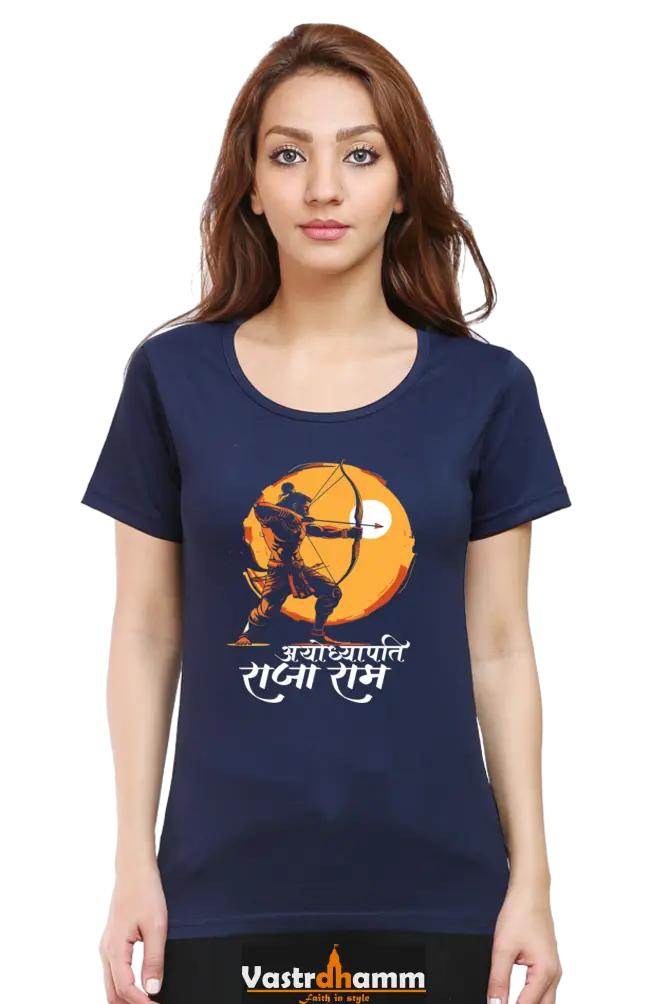 Ram Ji Bhakti Round Neck Half Sleeve Classic T-Shirts for Women Vastrdhamm