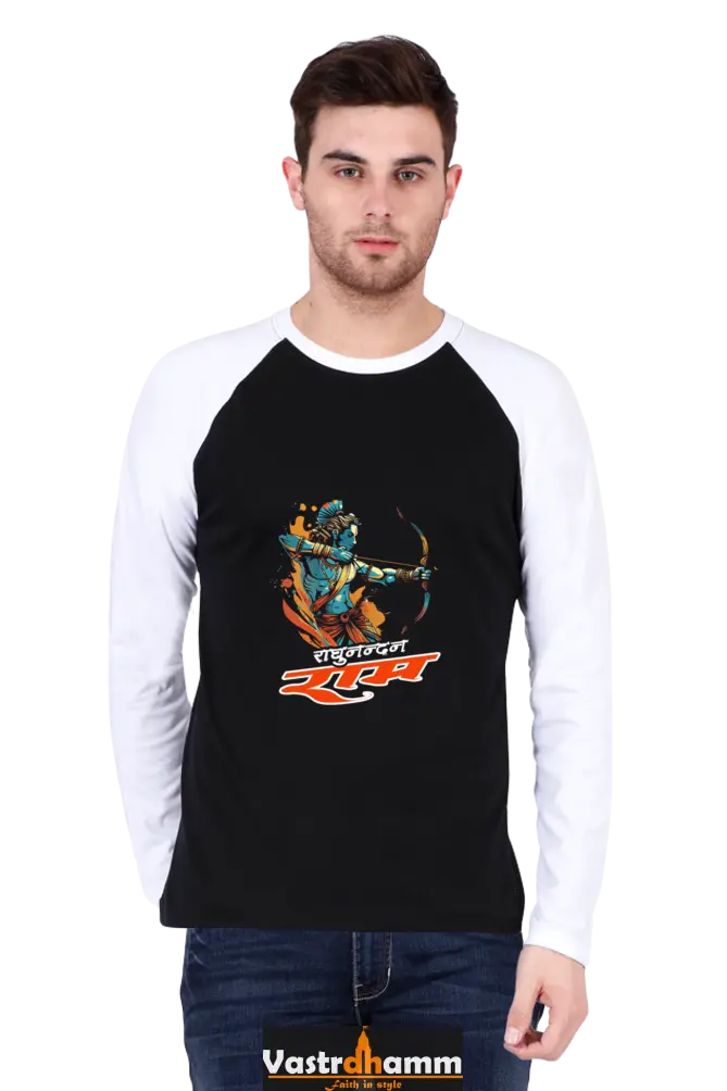 Ram Ji Cosmic Bow Raglan Full Sleeve T-Shirts for Men Vastrdhamm