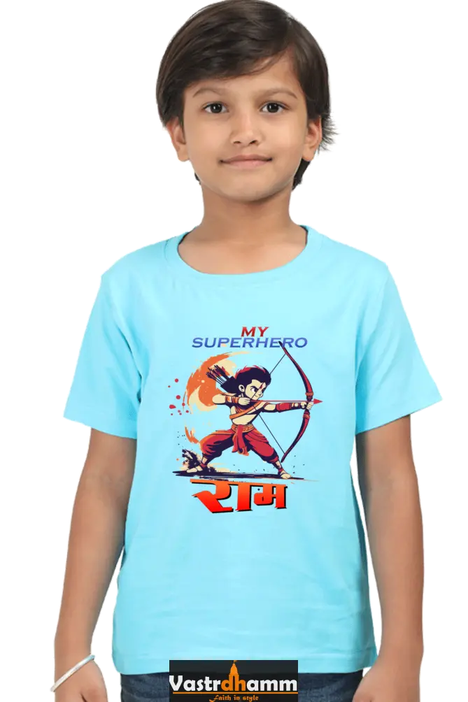 Ram Ji Devotion Round Neck Half Sleeve Classic T-Shirts for Boy Vastrdhamm