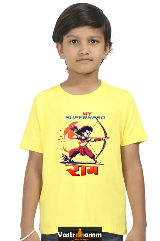 Ram Ji Devotion Round Neck Half Sleeve Classic T-Shirts for Boy Vastrdhamm
